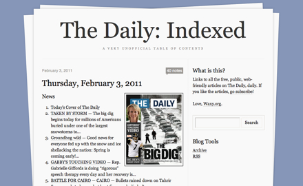 Скриншот сайта The Daily: Indexed