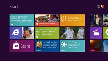 Домашний экран Windows 8