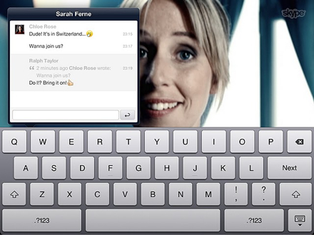 Skype для iPad: отправка текстовых сообщений в режиме видеочата