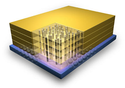 Компьютерное изображение элемента Micron Hybrid Memory Cube 