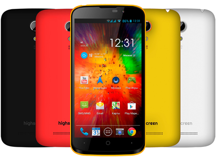 Смартфон Highscreen Omega Prime Mini SE с разноцветными сменными панелями