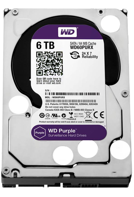 Накопитель WD Purple с 6 ТБ памяти