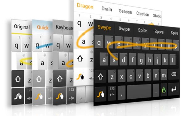 Клавиатура Swype Keyboard позволяет набрать слово не отрывая пальца от экрана
