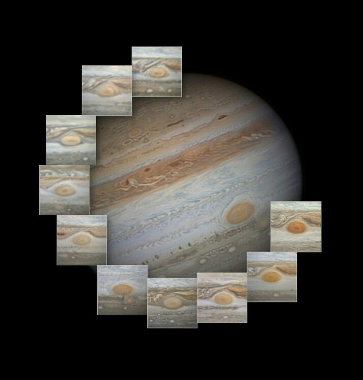Изменения Большого красного пятна на Юпитере за 2003 - 2016 год.
