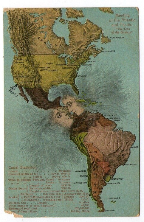 Поцелуй океанов – открытка 1923 года.
