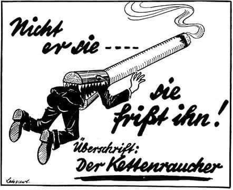 Впервые связь между курением и повышенной вероятностью развития рака лёгких установили учёные в нацистской Германии

Там же с 1930-х годов была проведена первая в мире государственная пропагандистская кампания против курения.
