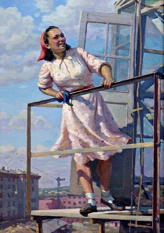 Григорьев-Савушкин Павел. "Крановщица"1955 г.
