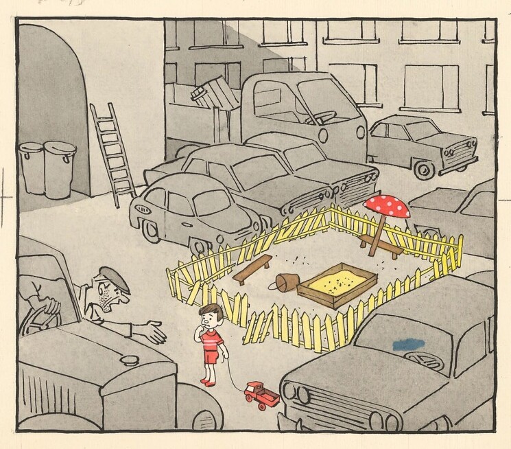Карикатура «-Куда ещё ты со своей машиной!» 1960-е гг.

Самойлов-Бабин Лев Самойлович (1918-1988)
