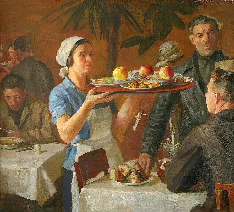 "В заводской столовой (Цех питания)" 1935

Автор:Иогансон Борис Владимирович
