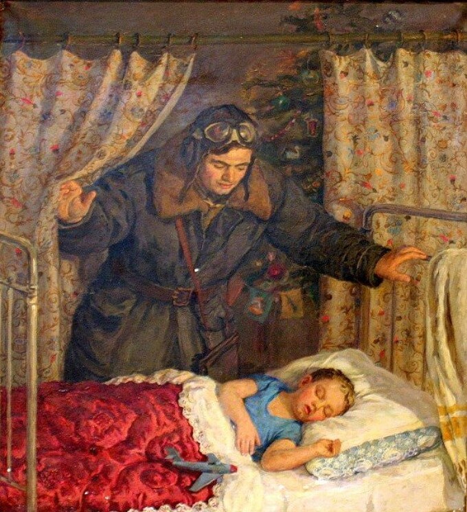 Переяславец Владимир Иванович (1918-2018), 

«Возвращение из ночного полёта», 1955 год.
