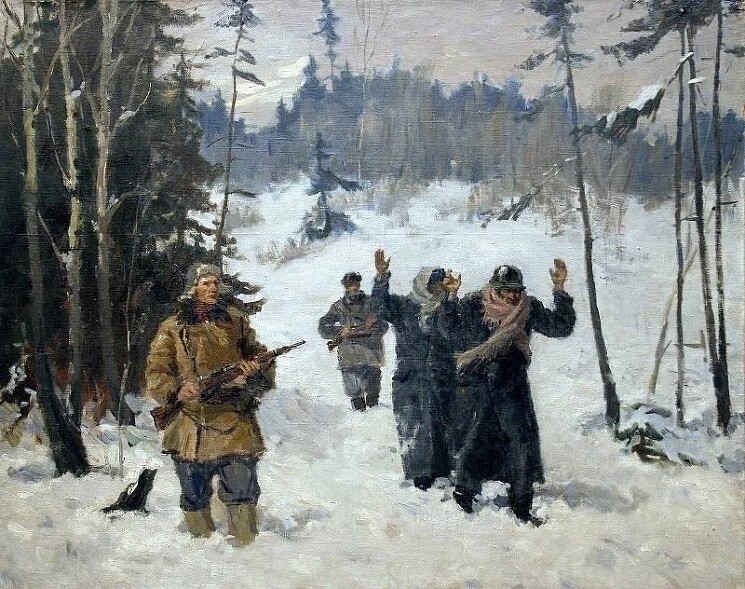 "Ведут пленных немцев", 1942 г.

Гапоненко Тарас Гурьевич 

Холст, масло 