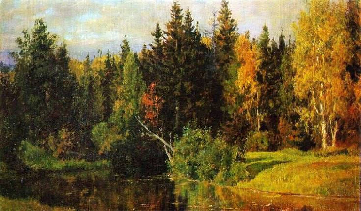«Осень в Абрамцеве», 1890 год.

Василий Поленов. Холст, масло.
  Государственный мемориальный историко-художественный и природный музей-заповедник В.Д.Поленова, Тульская область.
