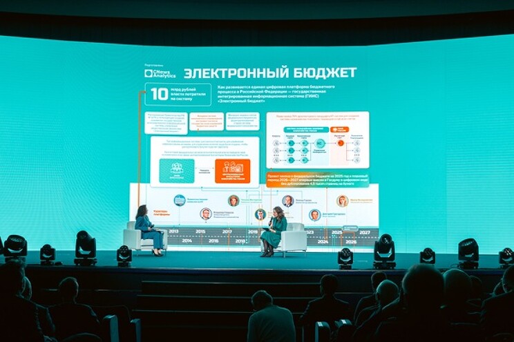 Первый замминистра финансов России Ирина Окладникова дает интервью главреду CNews Александре Кирьяновой