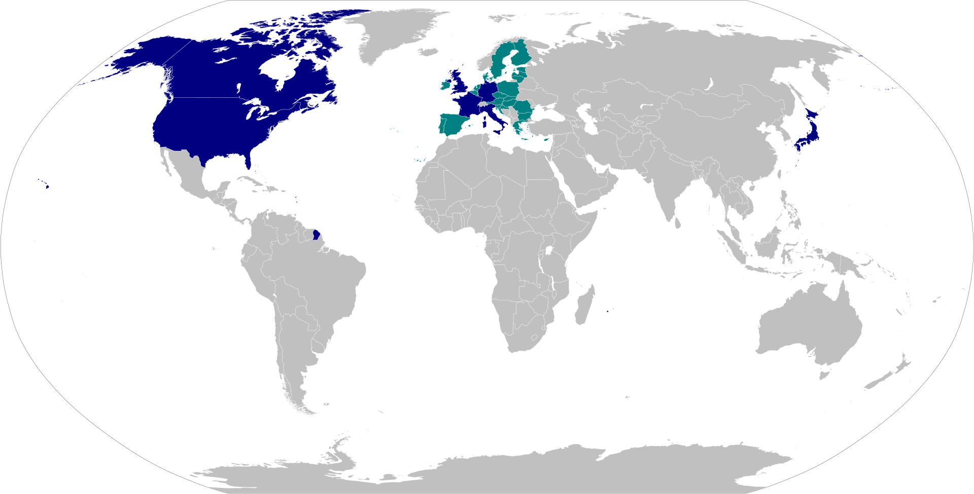 G7 - The Group of Seven - Международный клуб Большая семёрка - Великобритания, Германия, Италия, Канада, Франция, Япония и США