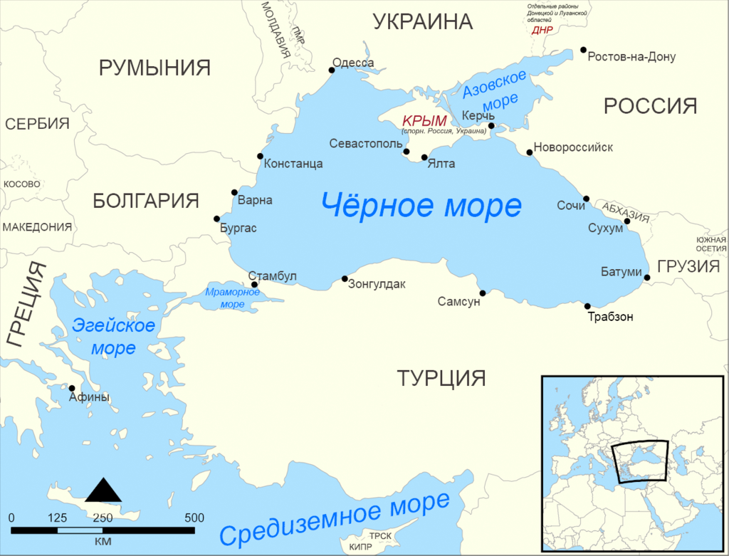 Чёрное море - Черноморский бассейн - Черноморское побережье - Причерноморье