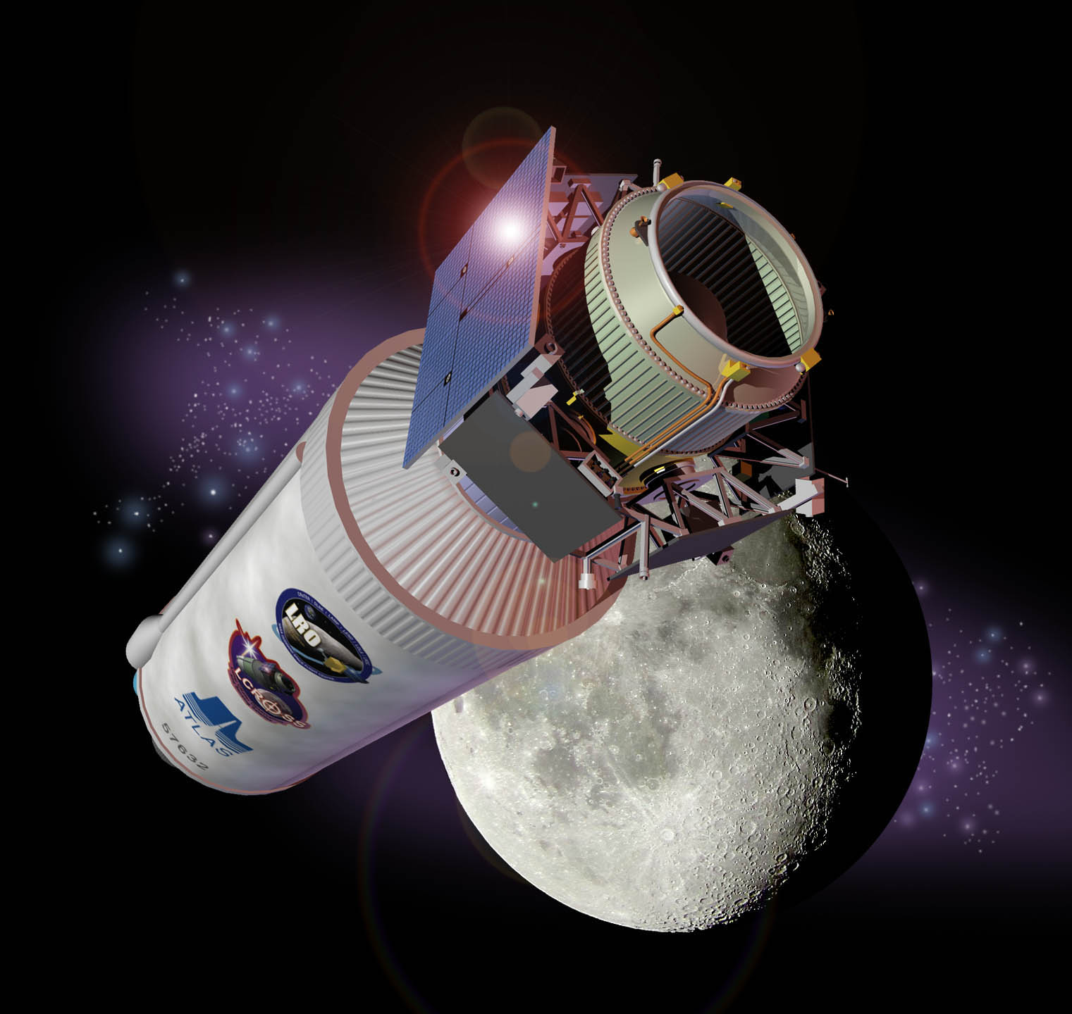 NASA LCROSS - NASA Lunar Crater Observation and Sensing Satellite - космический аппарат для наблюдения и зондирования лунных кратеров