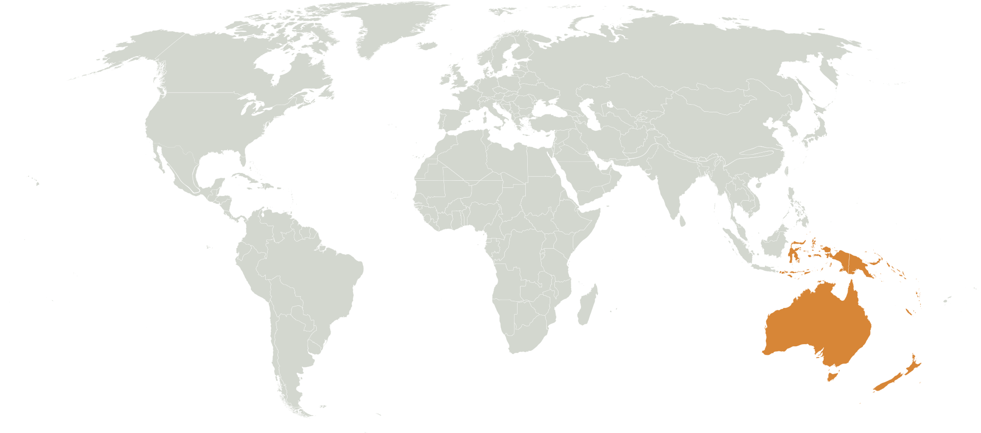 Австралазия - Австралийский материк, Тасмания, Новая Зеландия, Новая Гвинея и прилегающие острова севернее и восточнее Австралии в Тихом океане