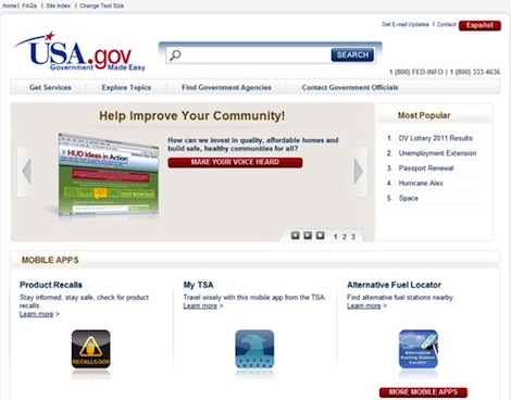Веб-сайт USA.gov обзавелся своим аналогом App Store