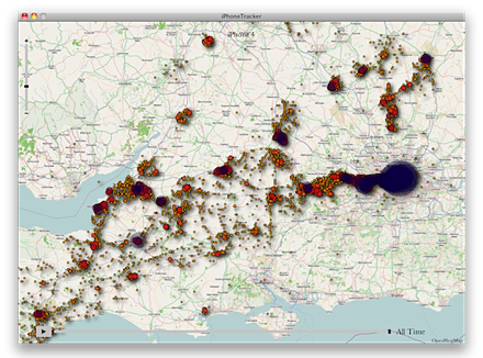 Программа iPhone Tracker показывает все места, где вы были за последнее время
