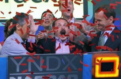 Столь бурные эмоции на лице главы Яндекса Аркадия Воложа как в день IPO можно увидеть крайне редко
