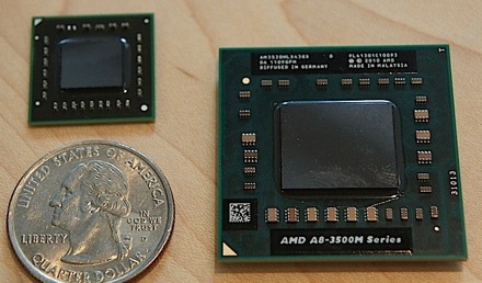 Новые чипы AMD по сравнению с 25-центовой монетой