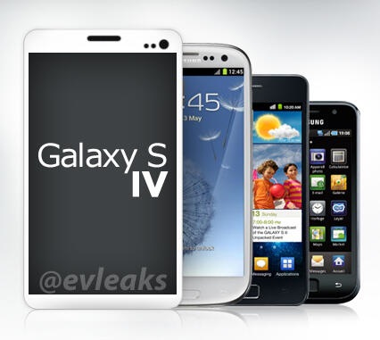 Компьютерное изображение Galaxy S IV в сравнении с предыдущими Galaxy S