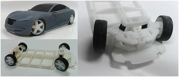 Шасси концепт-кара Bleu: колёса вращаются и поворачиваются как у полноценной игрушечной модели